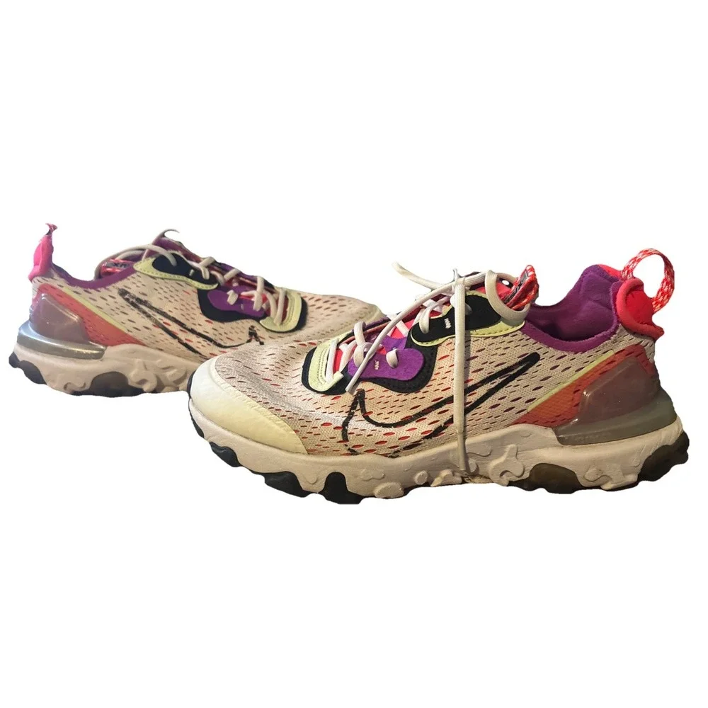 Nike React‎ Sneakers Shoes 5.5Y White Casual Running Walking DMSX CD6888-102